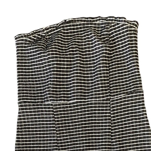 TOPSHOP | Striped Black & White Dress Strapless Women’s Size 8 - Picture 2 of 3
